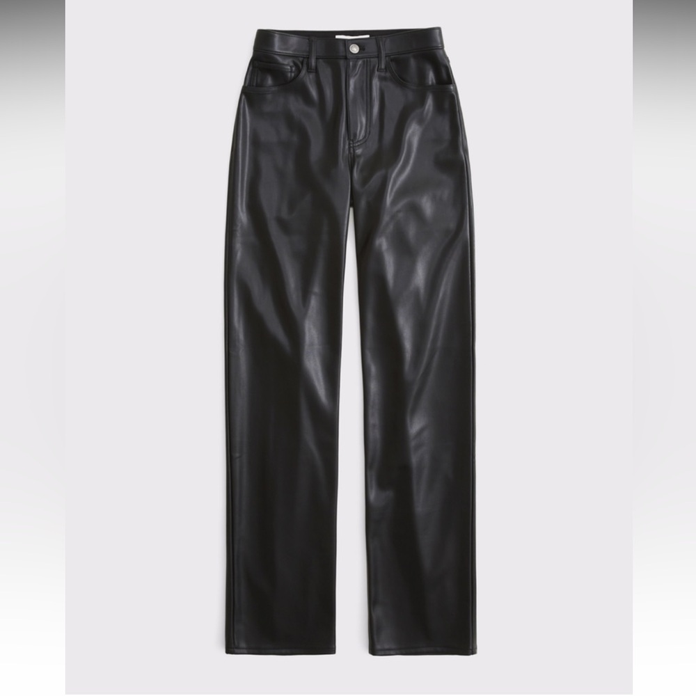 Abercrombie and Fitch Curve Love high rise 90’s relaxed vegan leather pant